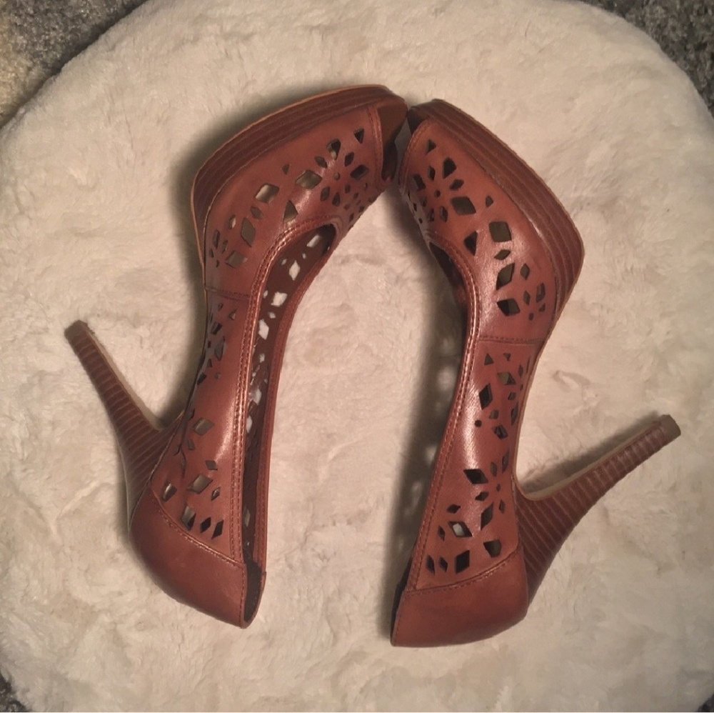 SOLD Franco Sarto _ brown leather heel